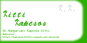 kitti kapcsos business card